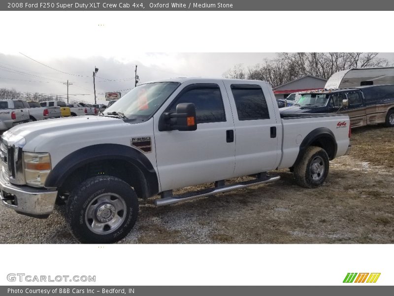 Oxford White / Medium Stone 2008 Ford F250 Super Duty XLT Crew Cab 4x4