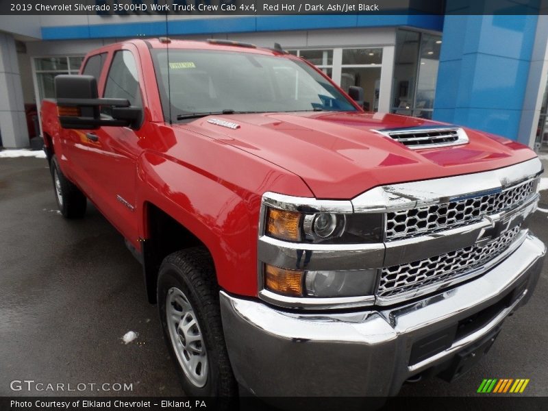 Red Hot / Dark Ash/Jet Black 2019 Chevrolet Silverado 3500HD Work Truck Crew Cab 4x4