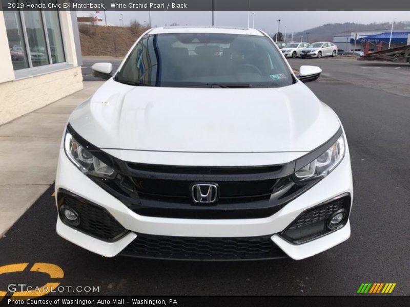 White Orchid Pearl / Black 2019 Honda Civic EX Hatchback