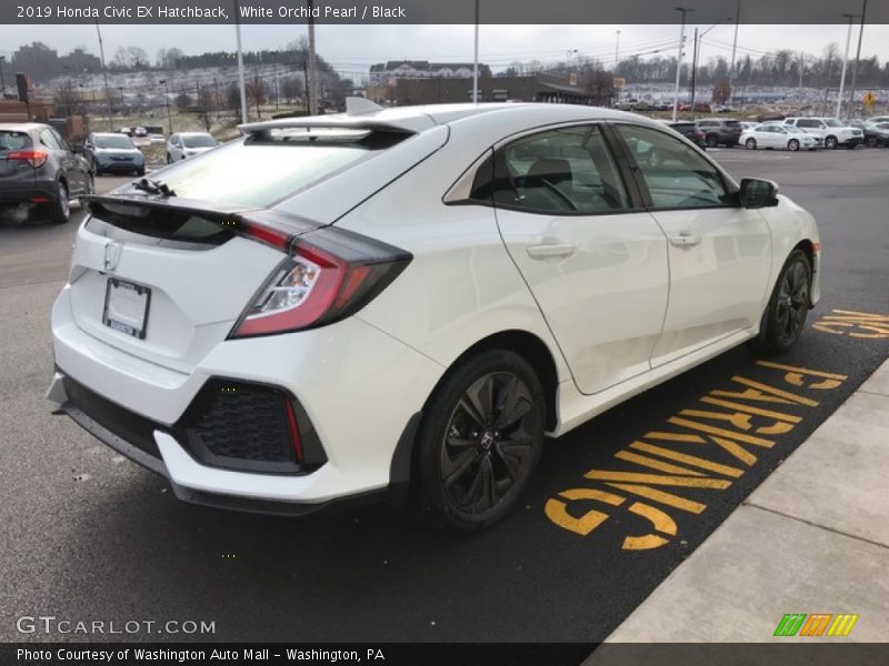 White Orchid Pearl / Black 2019 Honda Civic EX Hatchback