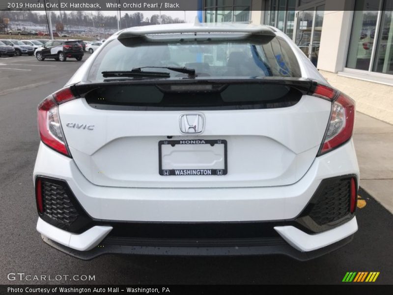 White Orchid Pearl / Black 2019 Honda Civic EX Hatchback
