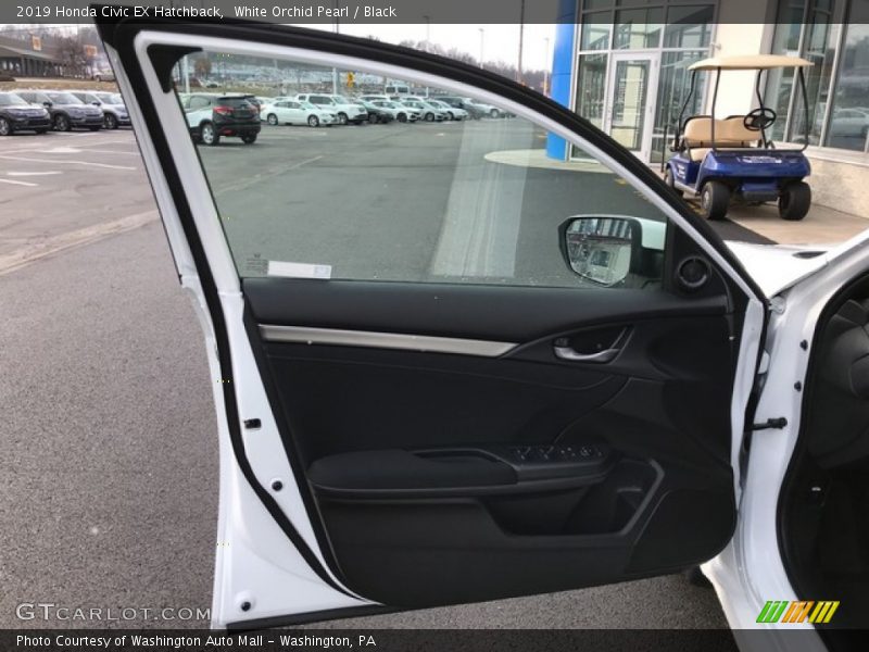 White Orchid Pearl / Black 2019 Honda Civic EX Hatchback