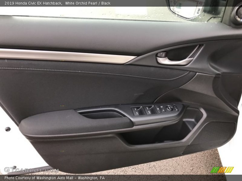 White Orchid Pearl / Black 2019 Honda Civic EX Hatchback