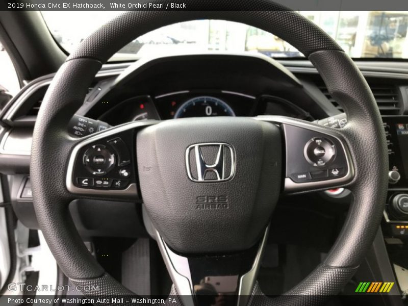 White Orchid Pearl / Black 2019 Honda Civic EX Hatchback
