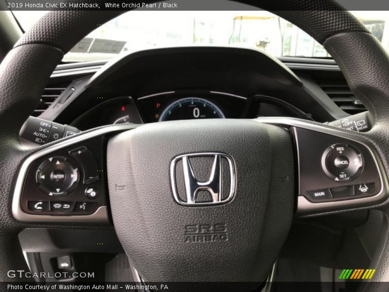 White Orchid Pearl / Black 2019 Honda Civic EX Hatchback