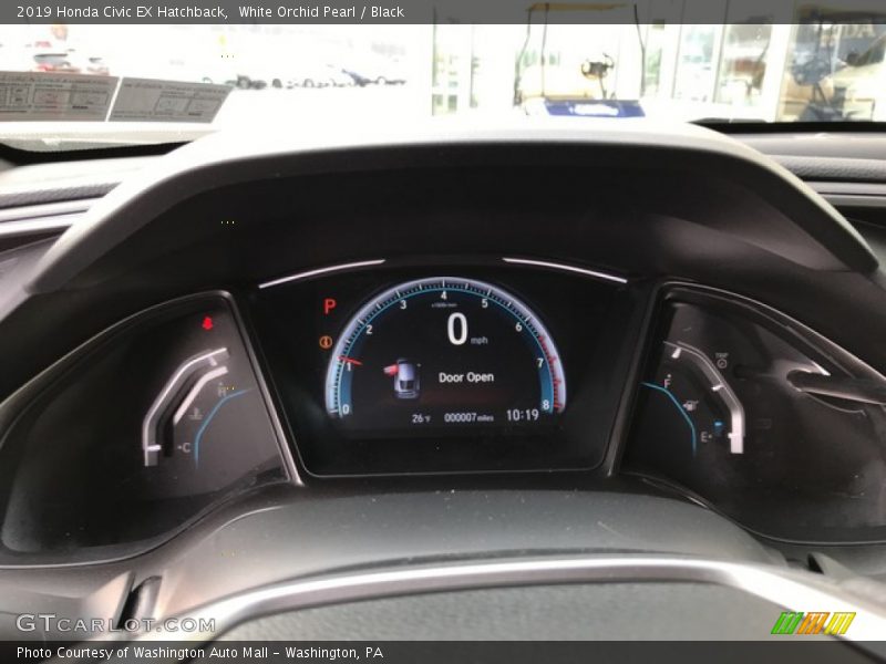 White Orchid Pearl / Black 2019 Honda Civic EX Hatchback