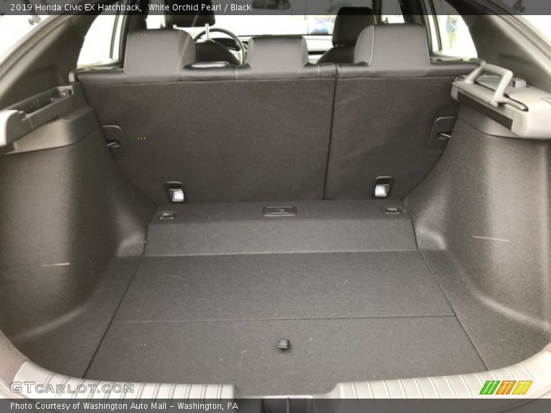 White Orchid Pearl / Black 2019 Honda Civic EX Hatchback