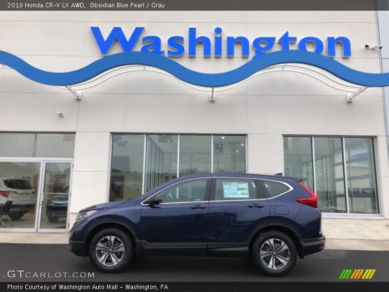 Obsidian Blue Pearl / Gray 2019 Honda CR-V LX AWD