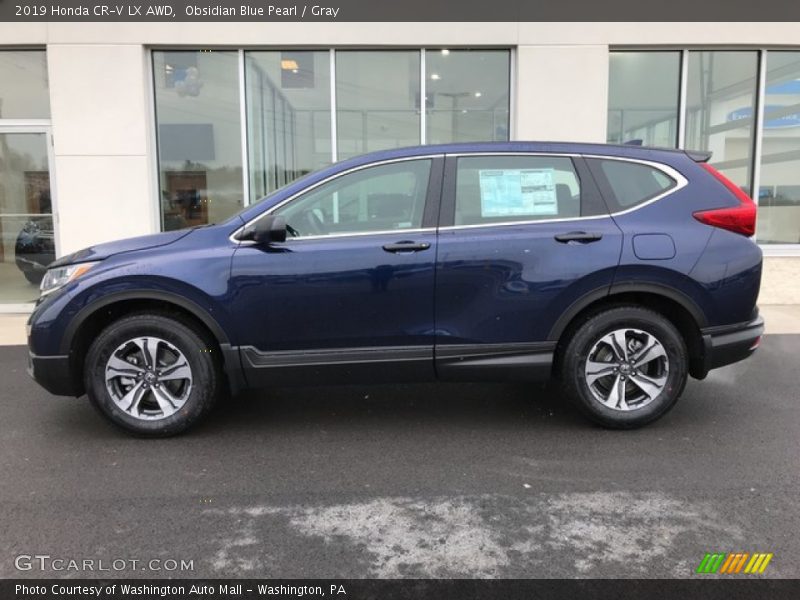 Obsidian Blue Pearl / Gray 2019 Honda CR-V LX AWD