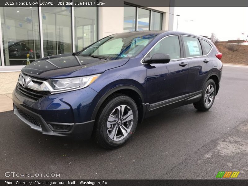 Obsidian Blue Pearl / Gray 2019 Honda CR-V LX AWD