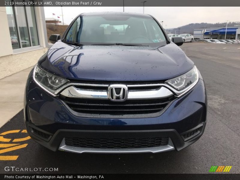 Obsidian Blue Pearl / Gray 2019 Honda CR-V LX AWD