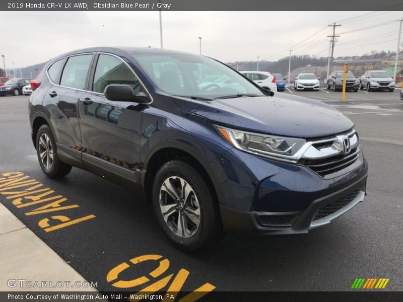 Obsidian Blue Pearl / Gray 2019 Honda CR-V LX AWD