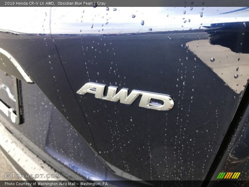Obsidian Blue Pearl / Gray 2019 Honda CR-V LX AWD