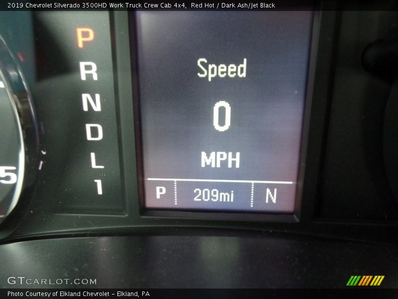 Red Hot / Dark Ash/Jet Black 2019 Chevrolet Silverado 3500HD Work Truck Crew Cab 4x4
