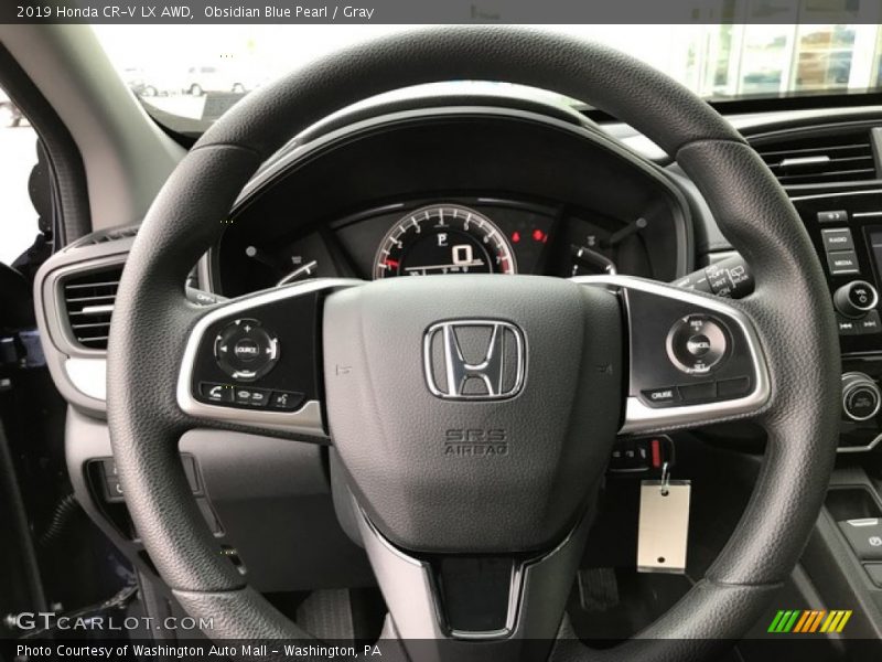 Obsidian Blue Pearl / Gray 2019 Honda CR-V LX AWD