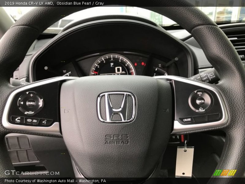 Obsidian Blue Pearl / Gray 2019 Honda CR-V LX AWD