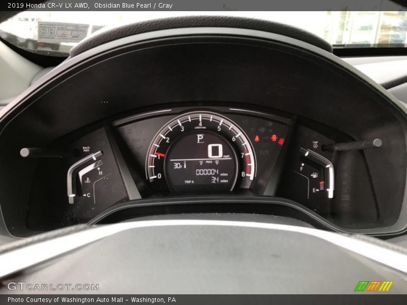Obsidian Blue Pearl / Gray 2019 Honda CR-V LX AWD