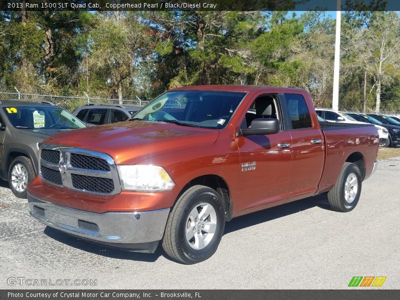 Copperhead Pearl / Black/Diesel Gray 2013 Ram 1500 SLT Quad Cab