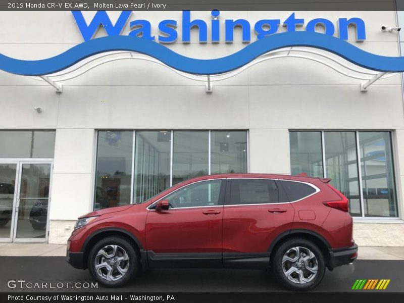 Molten Lava Pearl / Ivory 2019 Honda CR-V EX AWD