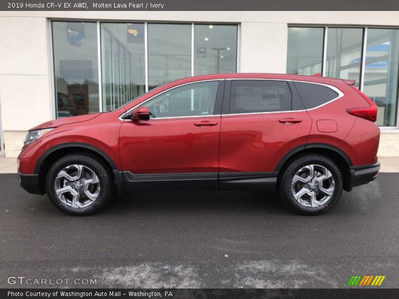 Molten Lava Pearl / Ivory 2019 Honda CR-V EX AWD