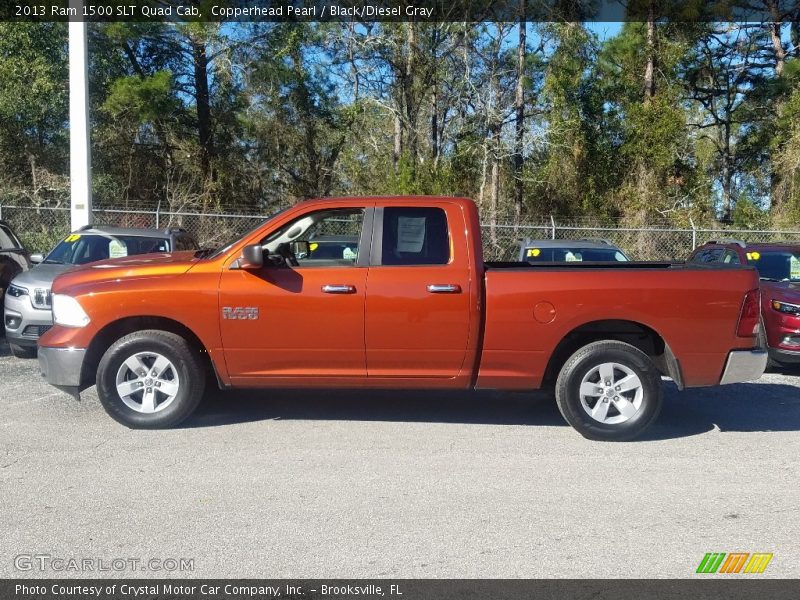 Copperhead Pearl / Black/Diesel Gray 2013 Ram 1500 SLT Quad Cab