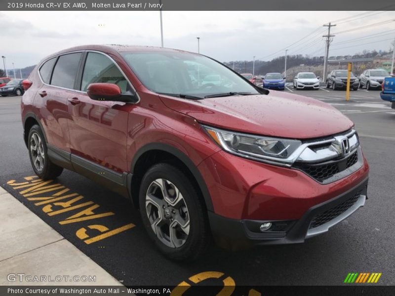 Molten Lava Pearl / Ivory 2019 Honda CR-V EX AWD