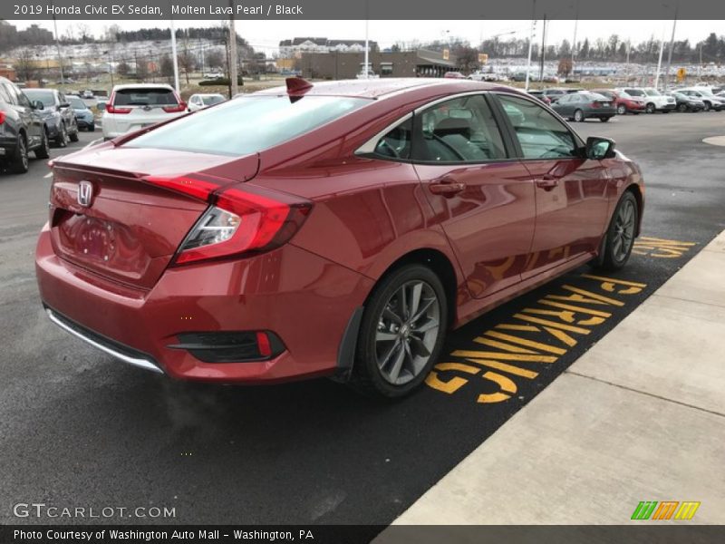 Molten Lava Pearl / Black 2019 Honda Civic EX Sedan