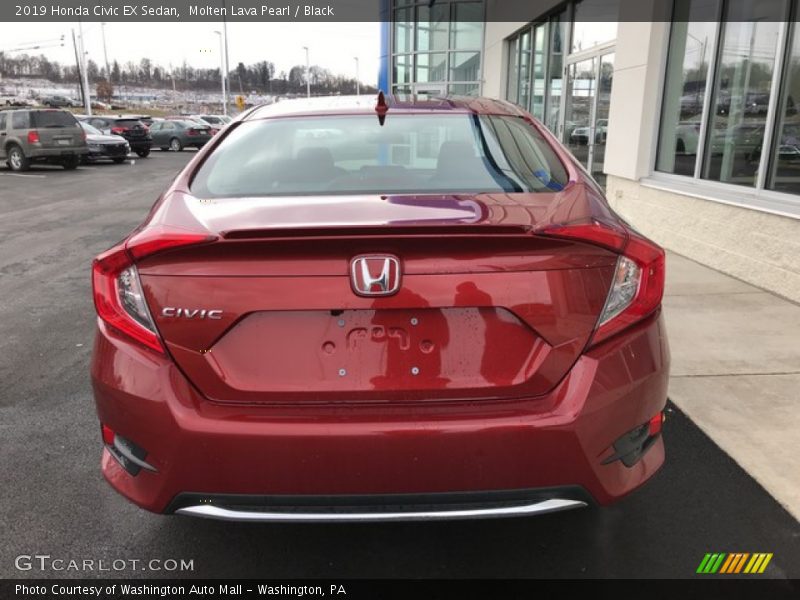 Molten Lava Pearl / Black 2019 Honda Civic EX Sedan