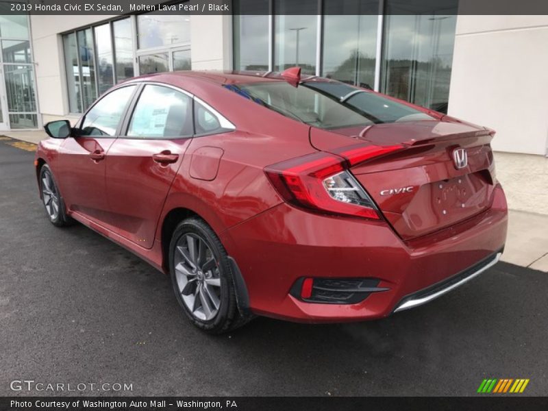 Molten Lava Pearl / Black 2019 Honda Civic EX Sedan