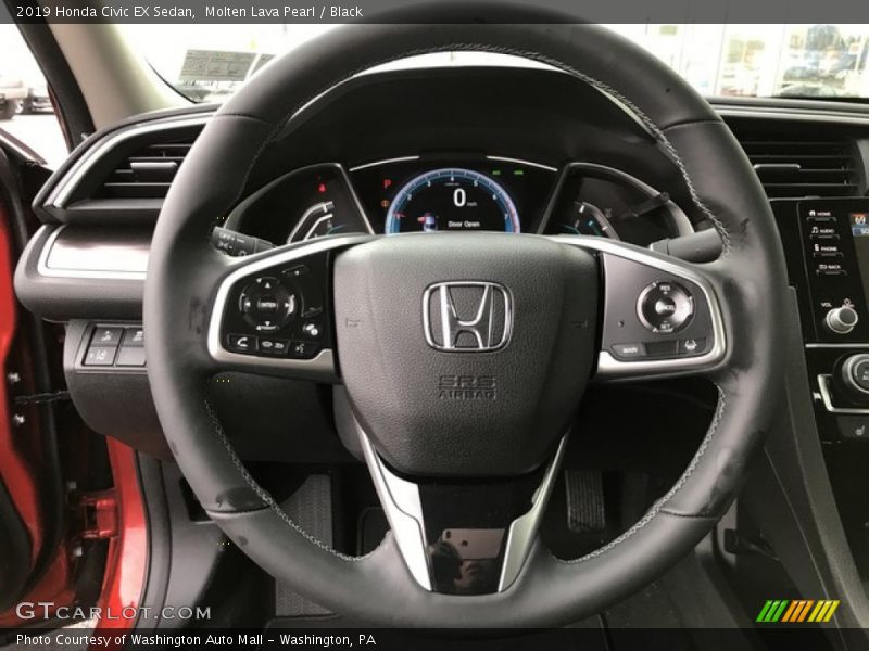 Molten Lava Pearl / Black 2019 Honda Civic EX Sedan