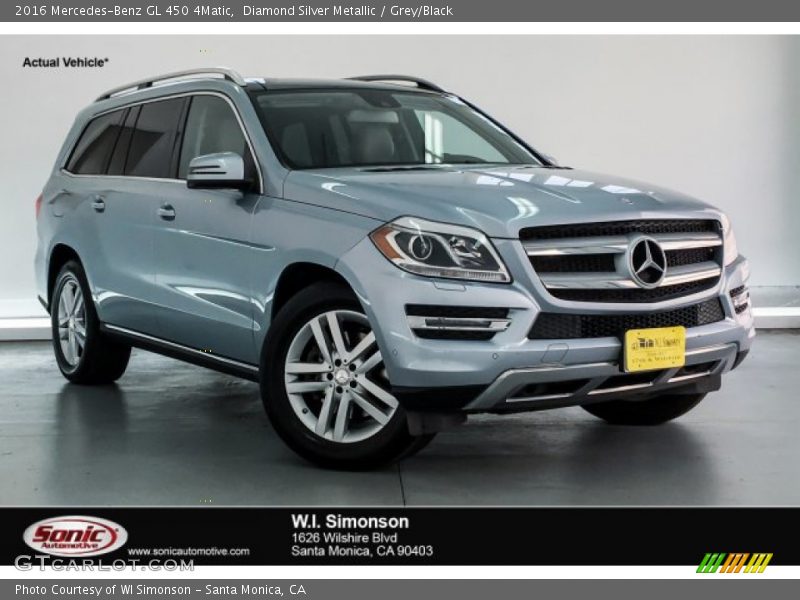 Diamond Silver Metallic / Grey/Black 2016 Mercedes-Benz GL 450 4Matic