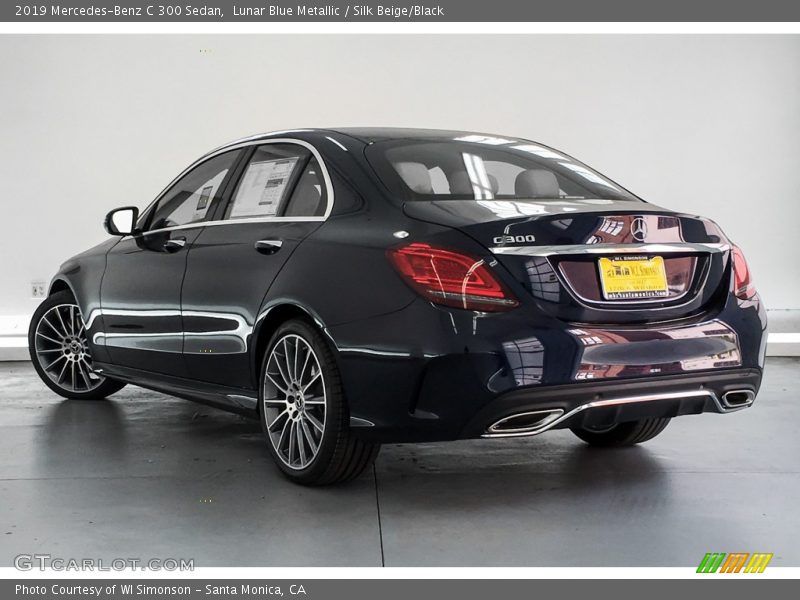 Lunar Blue Metallic / Silk Beige/Black 2019 Mercedes-Benz C 300 Sedan