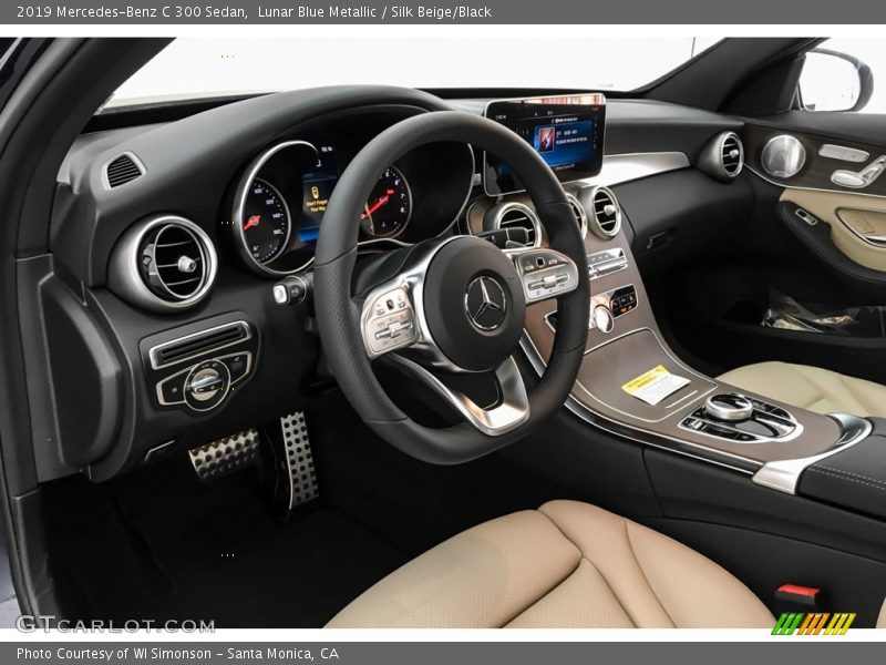 Lunar Blue Metallic / Silk Beige/Black 2019 Mercedes-Benz C 300 Sedan
