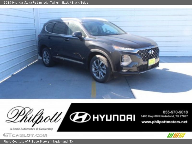 Twilight Black / Black/Beige 2019 Hyundai Santa Fe Limited