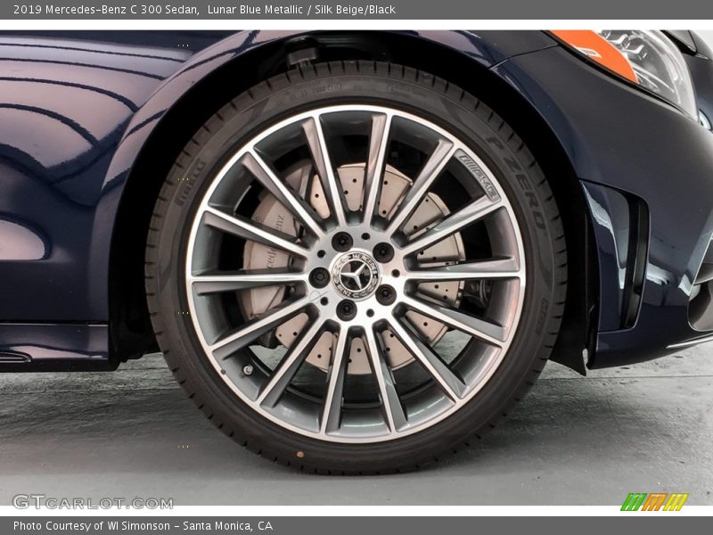 Lunar Blue Metallic / Silk Beige/Black 2019 Mercedes-Benz C 300 Sedan