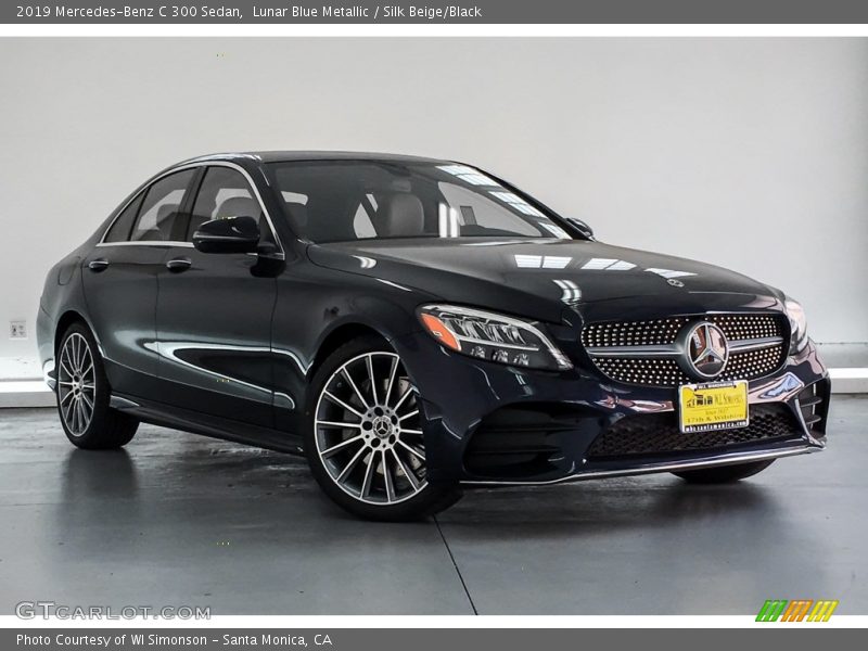 Lunar Blue Metallic / Silk Beige/Black 2019 Mercedes-Benz C 300 Sedan