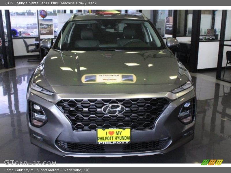 Machine Gray / Black 2019 Hyundai Santa Fe SEL Plus