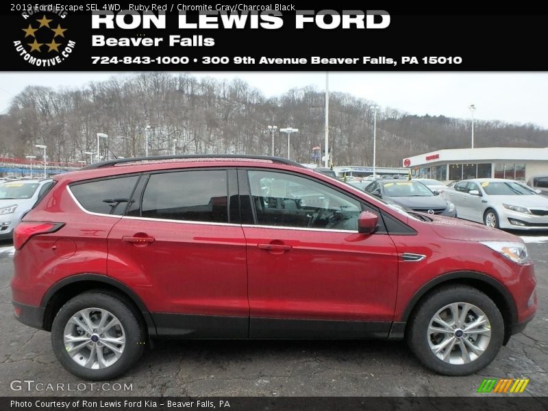 Ruby Red / Chromite Gray/Charcoal Black 2019 Ford Escape SEL 4WD