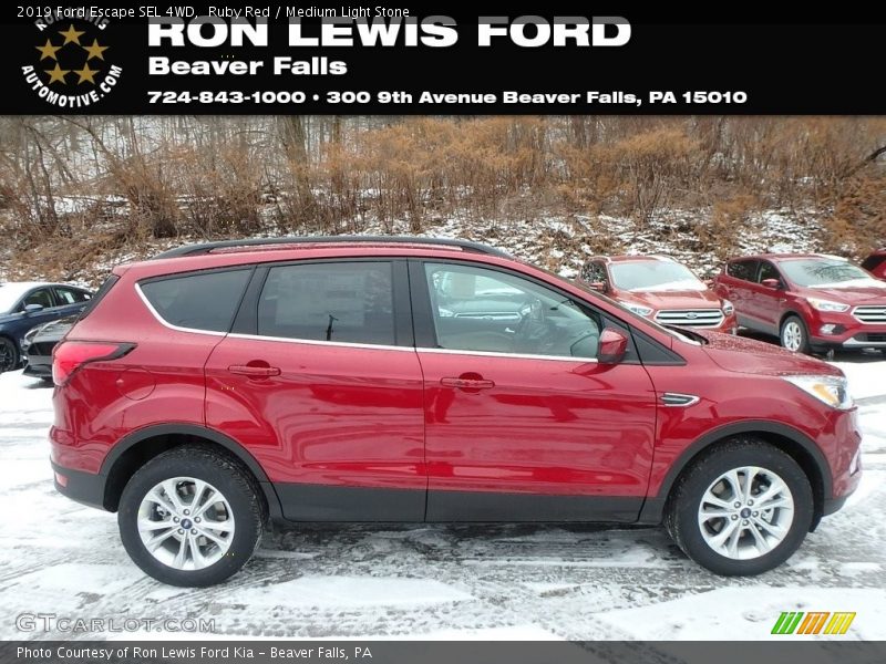 Ruby Red / Medium Light Stone 2019 Ford Escape SEL 4WD