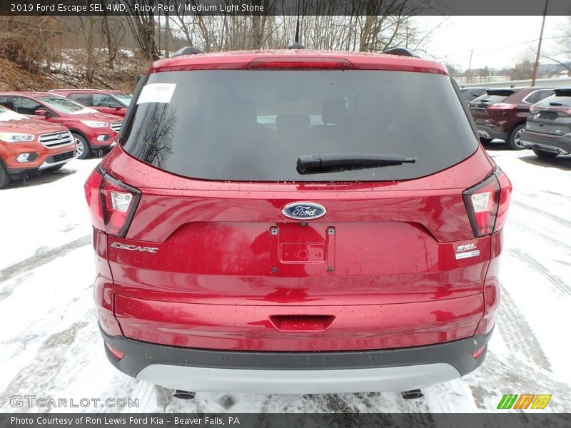 Ruby Red / Medium Light Stone 2019 Ford Escape SEL 4WD