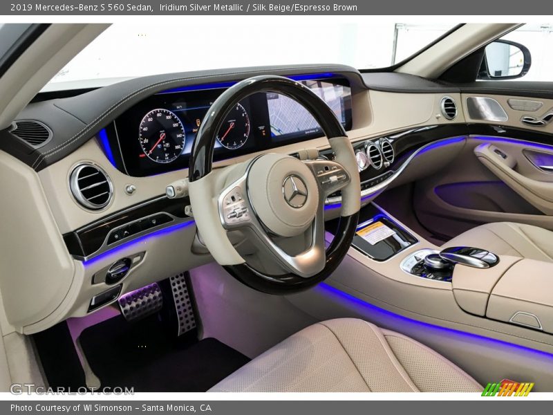 Iridium Silver Metallic / Silk Beige/Espresso Brown 2019 Mercedes-Benz S 560 Sedan