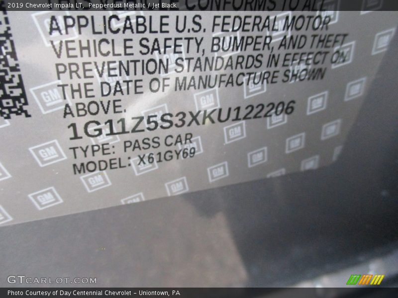 Pepperdust Metallic / Jet Black 2019 Chevrolet Impala LT
