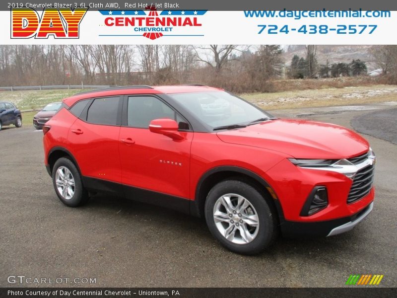 Red Hot / Jet Black 2019 Chevrolet Blazer 3.6L Cloth AWD
