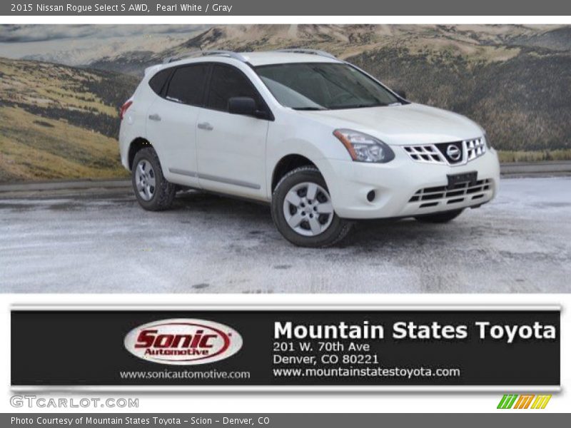 Pearl White / Gray 2015 Nissan Rogue Select S AWD