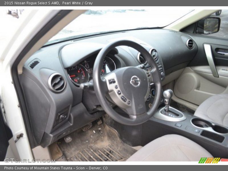 Pearl White / Gray 2015 Nissan Rogue Select S AWD