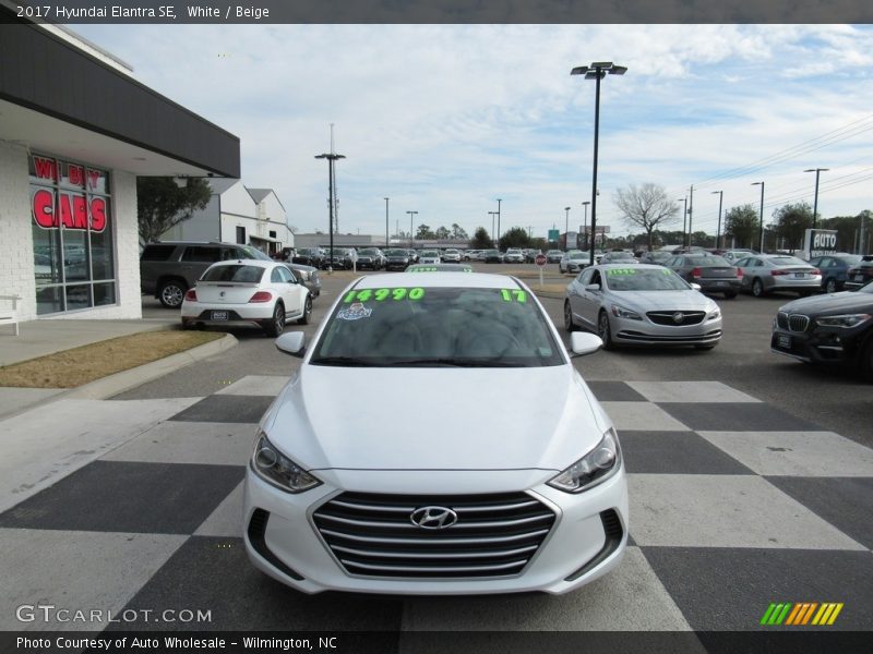 White / Beige 2017 Hyundai Elantra SE