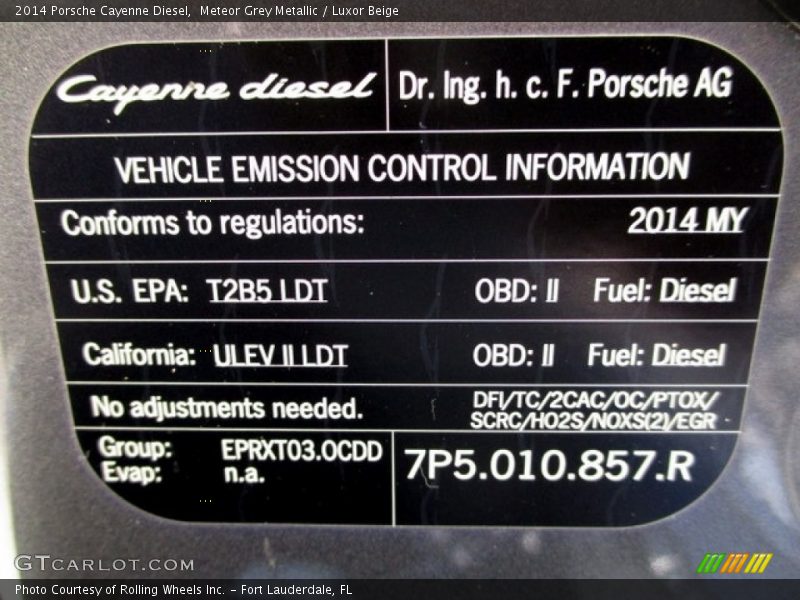 Meteor Grey Metallic / Luxor Beige 2014 Porsche Cayenne Diesel