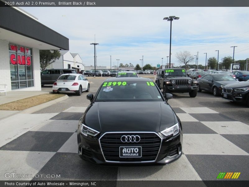 Brilliant Black / Black 2018 Audi A3 2.0 Premium