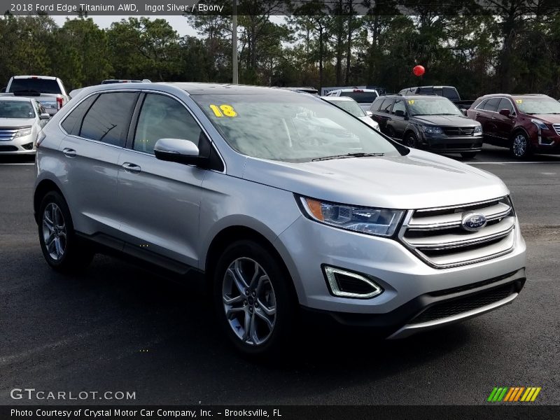 Ingot Silver / Ebony 2018 Ford Edge Titanium AWD