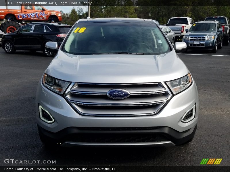 Ingot Silver / Ebony 2018 Ford Edge Titanium AWD